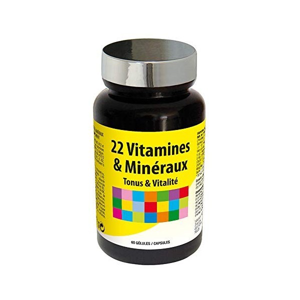 NUTRIEXPERT – 22 Vitamines & Minéraux – Aide à réduire la fatigue – Tonus & Vitalité – Vitamines B1-B2-B5-B6-B8-B9-B12, Cuivr