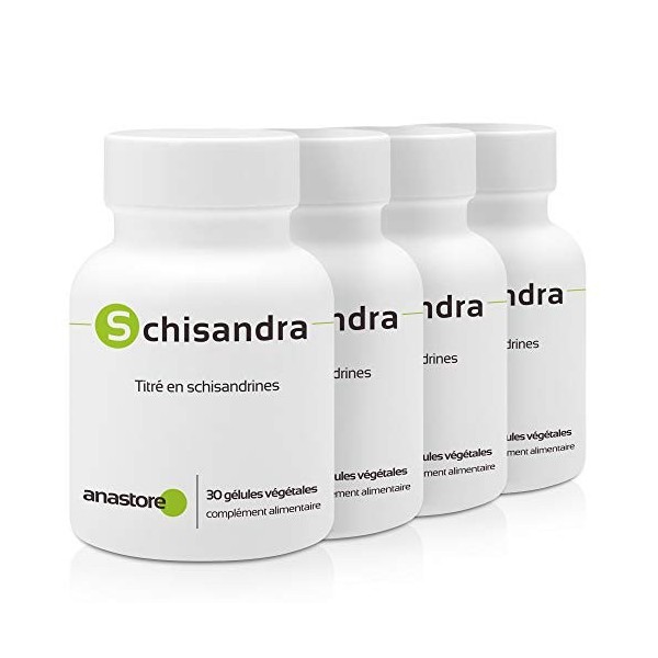 SCHISANDRA CHINENSIS * PACK 3+1 GRATUIT * 200 mg / 120 gélules * Extrait sec de fruit de schisandra concentré 30:1 et titré à