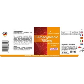 L-Phénylalanine 750mg - 180 Comprimés - végétalien - dosage élevé | Vitamintrend®