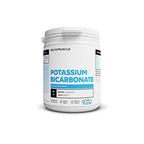 Bicarbonate de Potassium 100% Pur | Résistance à leffort • Contre lacide lactique • Régulateur de pH sanguin • Riche en pro