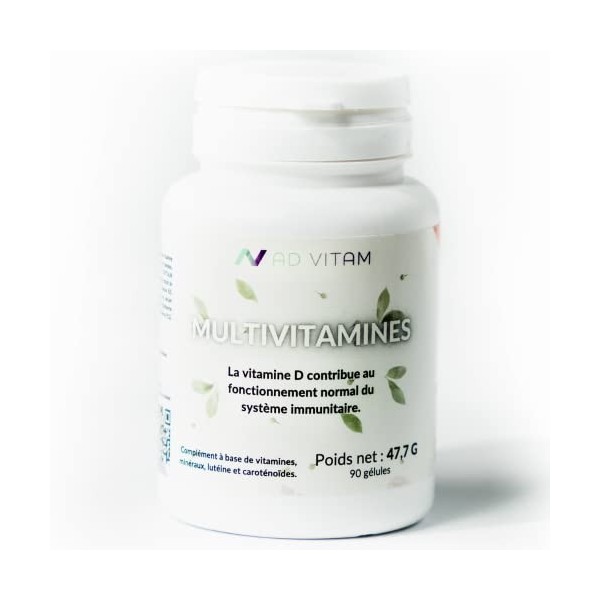 Multivitamines • Complément alimentaire • Cheveux, Ongles, Peau & Acné • Vitamine B, D3, Zinc & bien plus ! • 90 gélules 1 m