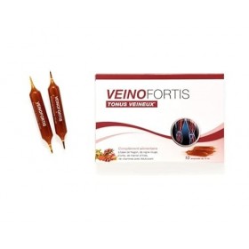 Veinofortis - Stimule le tonus veineux, circulation - Formule à base de vigne rouge, marron dInde, fragon, ortie et vitamine