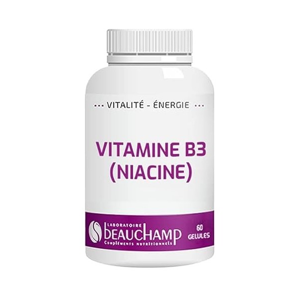 Laboratoire Beauchamp - Complément alimentaire VITAMINE B3-60 gélules - Métabolisme énergétique - Peau - Energie - Développé 