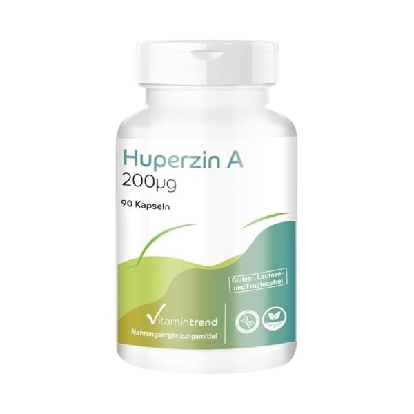 Huperzine A 200µg - à partir dextrait de lycopode - 90 gélules - fortement dosé - dosage sûr - végétalien - suppléments biod