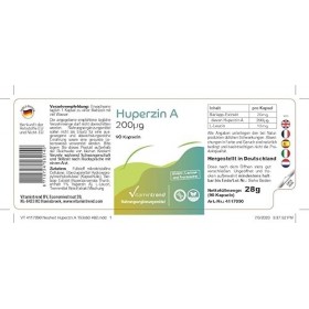 Huperzine A 200µg - à partir dextrait de lycopode - 90 gélules - fortement dosé - dosage sûr - végétalien - suppléments biod