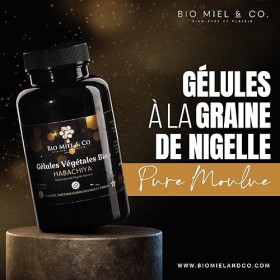 Gélules végétales bio à la graine de nigelle moulue