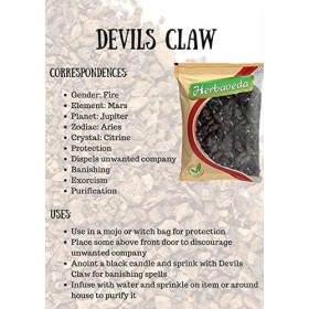 LOGY Herbaveda – Griffe du diable 100 g | Racine de tête de chauve-souris | Cosse du diable | Racine de vampire pour puja