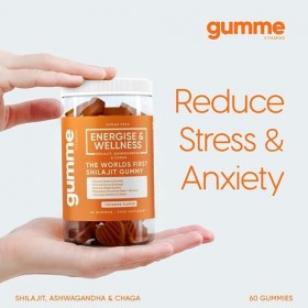 Shilajit Gummies – Énergie et bien-être – avec ashwagandha et champignon chaga – 60 bonbons gélifiés – Végétalien – Stimulate