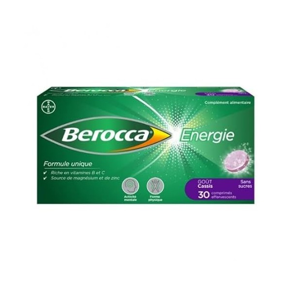 Berocca Énergie Goût Cassis 30 Comprimés Effervescents