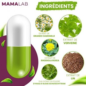 MAMA LAB Bien-Être Émotionnel Postpartum | Aide à lutter contre le baby blues, la fatigue et le stress | Complément alimentai