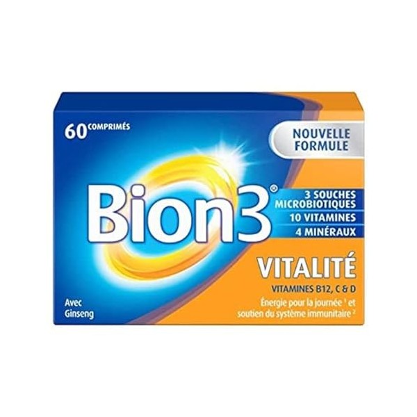 Bion 3 - VITALITE Energie Continue 60 Comprimes - Lot de 2 Boites de 60 Comprimés 2V 