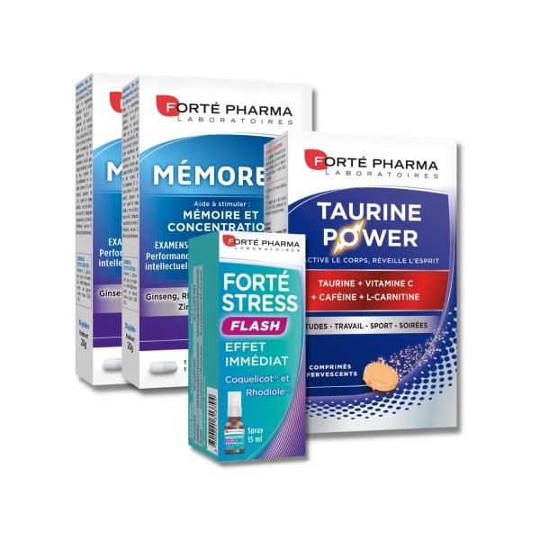 Forté Pharma - Pack Examen | Energie - Mémoire - Anti-Stress 4 produits 