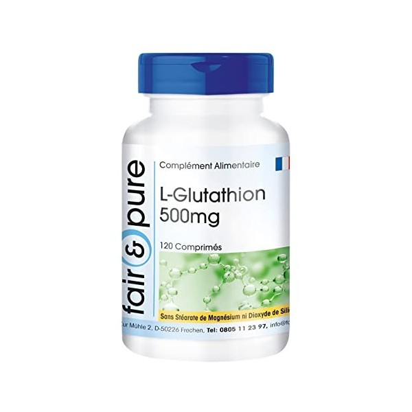 Fair & Pure® - L-glutathion 500mg - réduit - végan - 120 comprimés