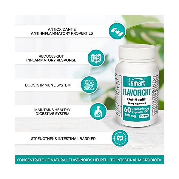 Flavo Fight 250 mg breveté MicrobiomeX® - Contribue à Lutter contre l’Inflammation et à Optimiser le Système Digestif - Fla