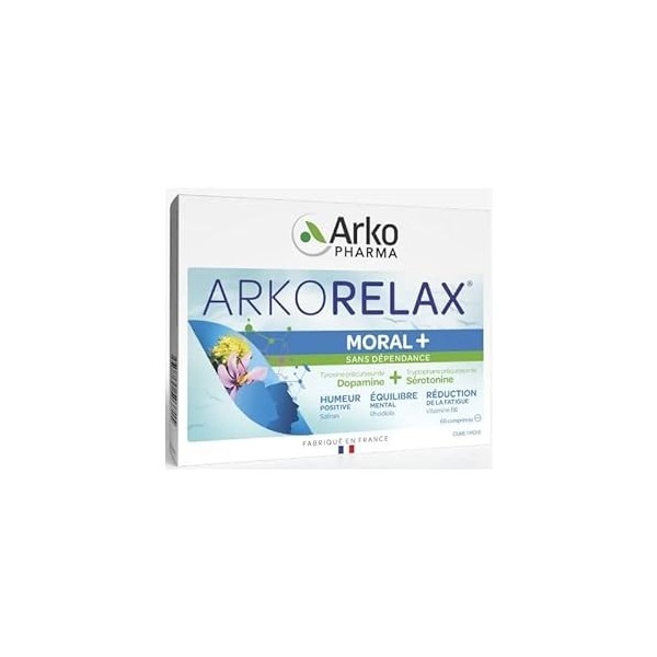 Arkopharma ARKORELAX MORAL+ 60 Comprimés - Humeur Positive, Equilibre Mental, Réduction de la Fatigue , Safran Rhodiola Vit B