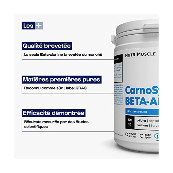 Bêta-Alanine Brevetée | Carnosyn 100% Pure • Pre workout • Retarde la fatigue • Vegan • Acide Aminé Force & lEndurance • Mus