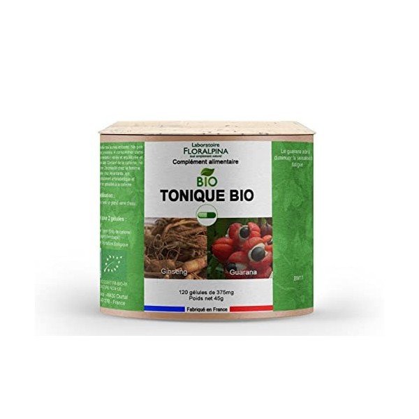 Floralpina - Tonique BIO 120 gélules - Le guarana aide à réduire la fatigue