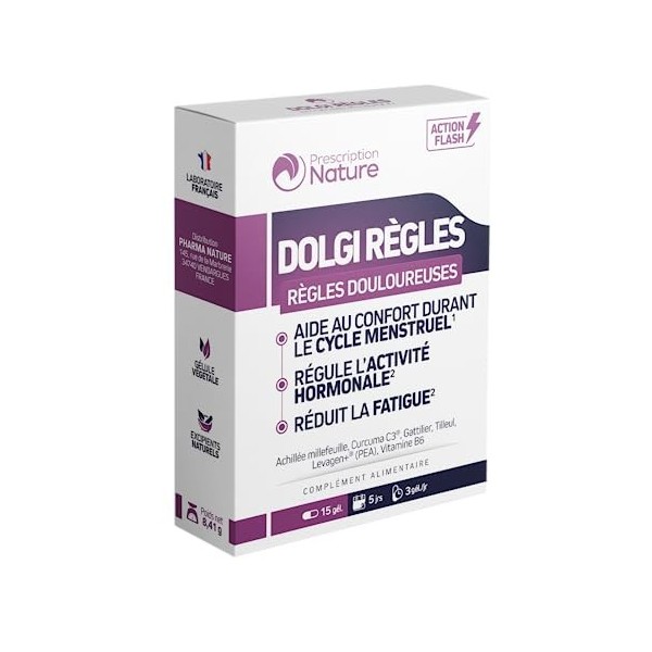 Prescription Nature - DOLGI RÈGLES - Complément Alimentaire pour Cycle Prémenstruel, Fatigue et Régulation de lActivité Horm