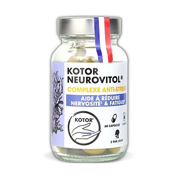 KOTOR NEUROVITOL | Anti Stress & Anxiété | Mémoire & Concentration | Lithothamme + Magnésium + Zinc + Vitamines B1, B2, B3, B