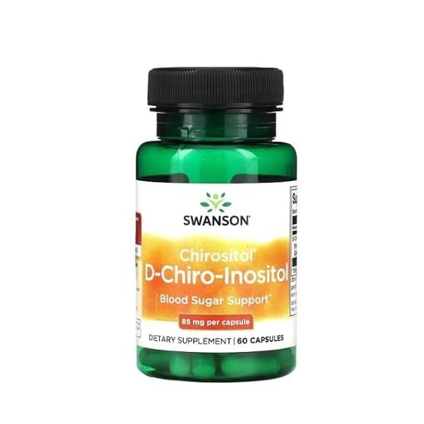 Swanson D-Chiro-Inositol, 85 mg – 60 caps, soutien pour léquilibre hormonal et le métabolisme