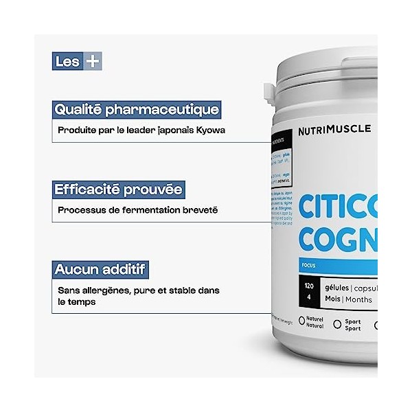 Cognizin® Citicoline - Fabriquant Leader Japonais Kyowa |Stimule la concentration • Augmente la force et lendurance • Amélio