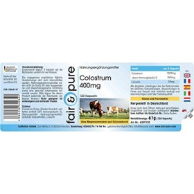 Fair & Pure® - Colostrum 400mg - 120 gélules de Fair & Pure - standardisé à 30% dimmunoglobuline G - hautement dosé et biodi