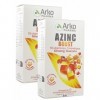 Arkopharma Azinc Boost 10 Vitamines 3 Minéraux Ginseng et Guarana- 20 Comprimés Effervescents - Lot de 2 Boites de 20 comprim