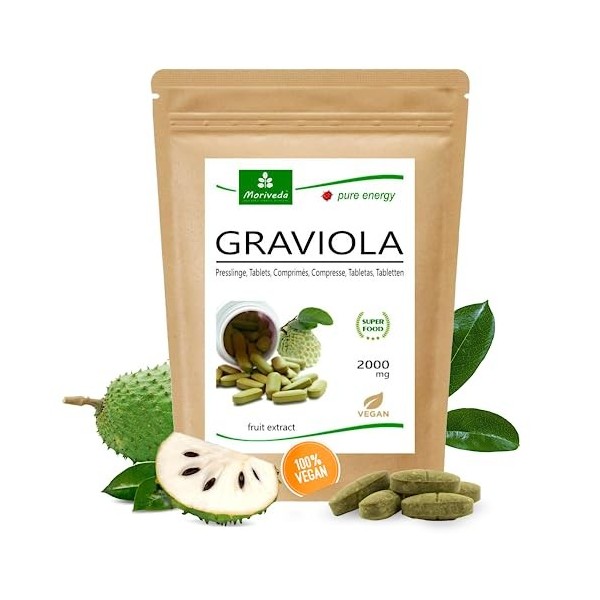 MoriVeda® - Graviola pressée I Vegan I Extrait de fruit I 1x 120 tabs