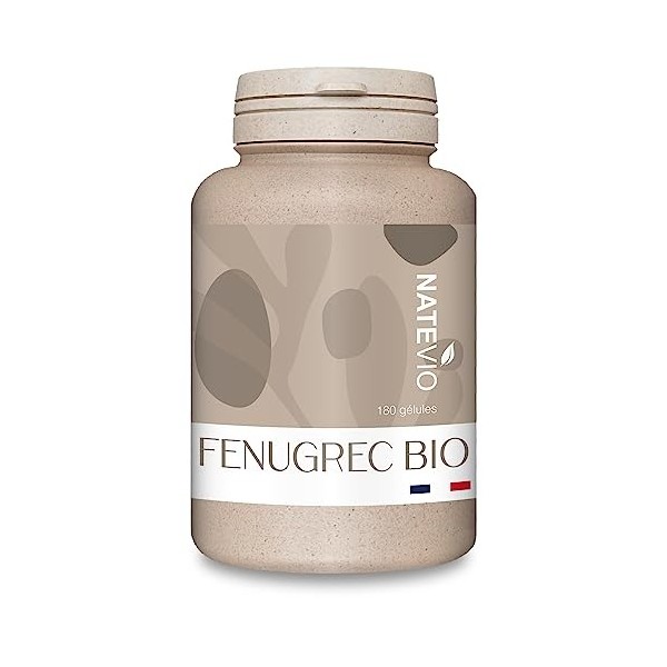 Fenugrec Bio - 100% Naturel - Pilulier de 180 gélules - Vitamine allaitement - Ménopause - Fenugrec poitrine - Fabriqué en Fr