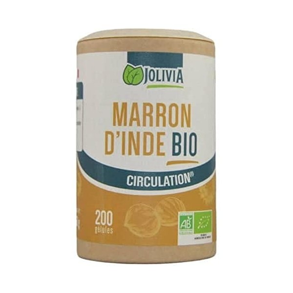 Marron dInde Bio - 200 gélules végétales de 225 mg | Format Gélule | Complément Alimentaire | Vegan | Fabriqué en France