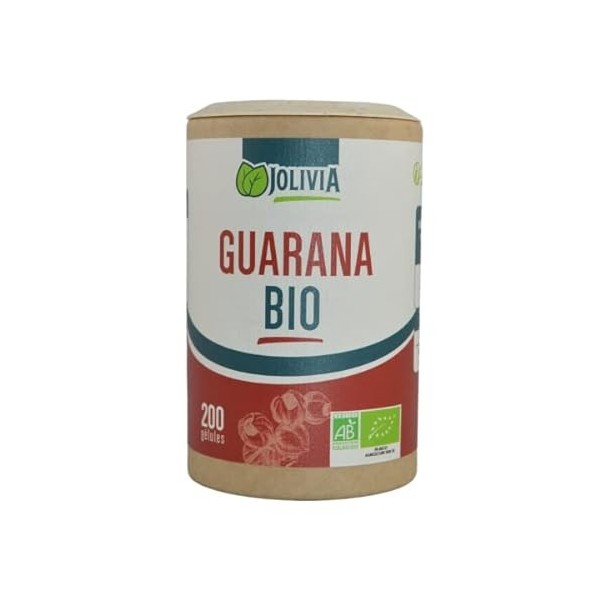 Guarana Bio - 200 gélules végétales de 300 mg | Format Gélule | Complément Alimentaire | Vegan | Fabriqué en France