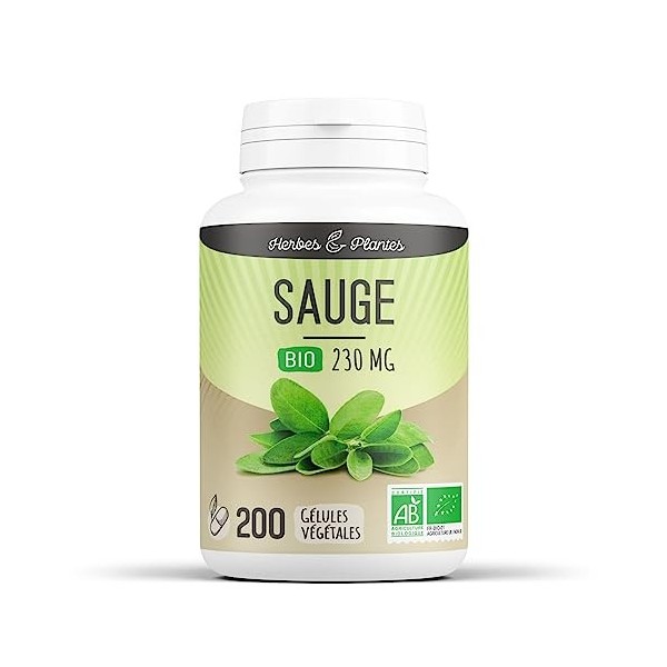 Herbes Et Plantes Sauge Bio 200 Gélules Végétales 250 mg