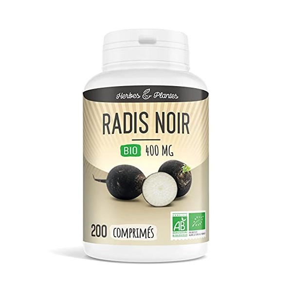 Herbes Et Plantes Radis Noir Bio 200 Comprimés 400 mg