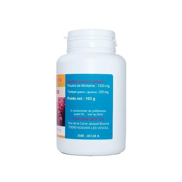 GELULES LITHOTAME 200 gélules dosées à 440 mg poudre pure.