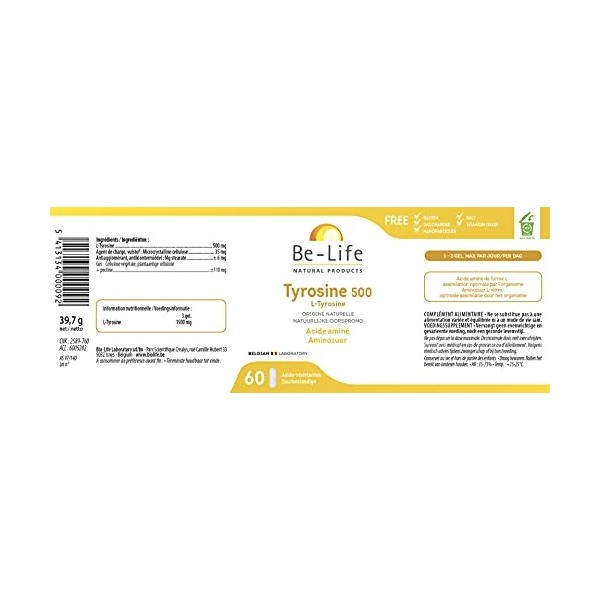 Be-Life - Tyrosin 500-60 Gels