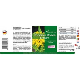 Poudre dextrait de Rhodiola Rosea en gélules 500mg - vegan - 180 capsules - Orpin Rose | Vitamintrend®