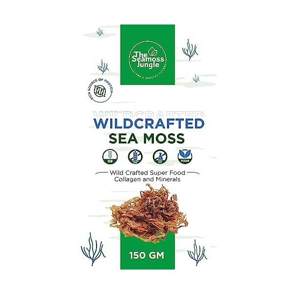 The Seamoss Jungle - Raw Sea moss - Saint Lucia - Wildcrafted - Organisch - Natural - Vegan - 150 Gram