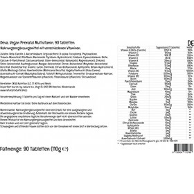 PremiumVital, Deva, Vegan Prenatal Multivitamines et Minéraux, 90 Comprimés végétaliens, avec Pilulier Pratique, Testé en Lab