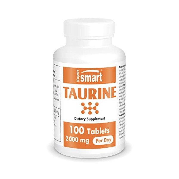 Taurine 2000 mg - Booste les Performances Physiques et Mentales - Acide Aminé Antioxydant - Aide à la Récupération Musculaire