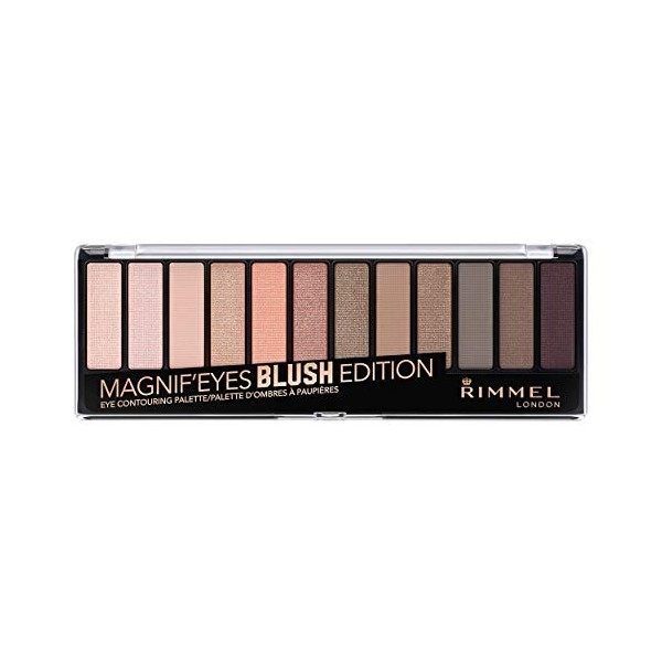 Rimmel - Ombre à Paupières Palette MagnifEyes 12 Pan - Fini mat, satiné et brillant - Longue Tenue - 002 Blush Edition - 14,