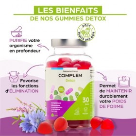 60 Gummies Détox - Radis Noir et Desmodium - Complément alimentaire Sans Sucres - Vegan - Fabriqué en France - Cure 1 mois - 