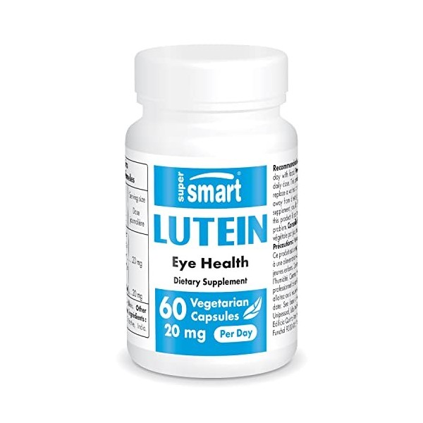 Lutein 20 mg - Santé Occulaire - Soutient la Fonction Visuelle - Extrait de Rose d’Inde Standardisé à 25% de Lutéine Libre - 