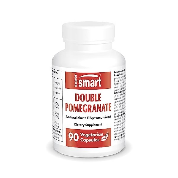 Double Pomegranate -Antioxydant - Aide à Lutter Contre le Stress Oxydatif - Extrait de Grenade Standardisé à 40% Punicalagine