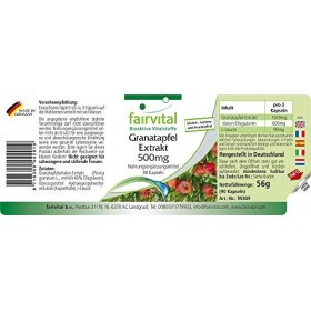 Fairvital | Grenade 500mg VEGAN - Fortement dosé - 90 capsules - riche en acide ellagique