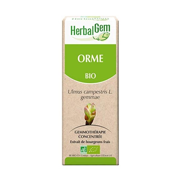 Pranarôm HERBALGEM - Macérât-Mère - Orme Bio - Complément Alimentaire Gemmothérapie Concentrée - Extrait De Bourgeon Frais - 