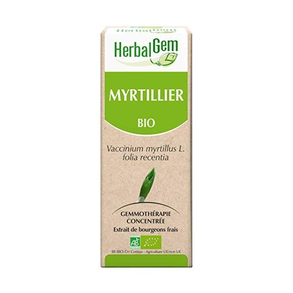 Pranarôm HERBALGEM - Macérât-Mère - Myrtillier Bio - Complément Alimentaire Gemmothérapie Concentrée - Extrait De Bourgeon Fr