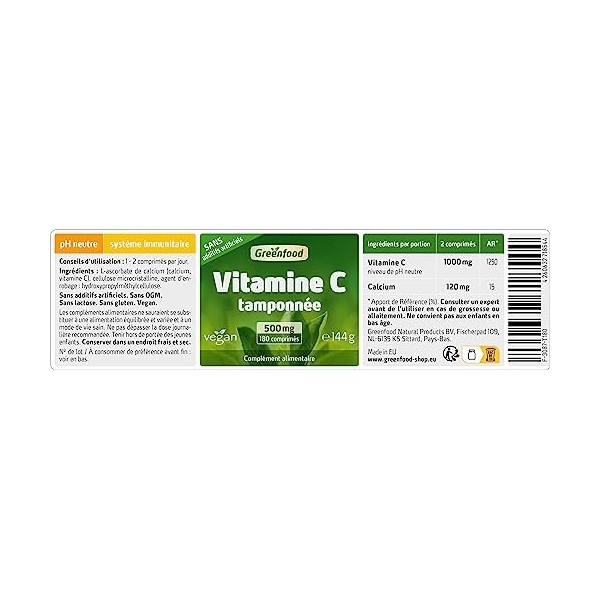 Greenfood L-proline, 500 mg, dose élevée, 120 gélules - Produit par fermentation. SANS additifs artificiels. Sans organismes 