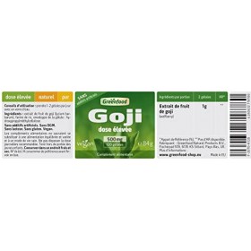Greenfood Baie de Goji, 500 mg, dose élevée, 120 gélules - Vegan