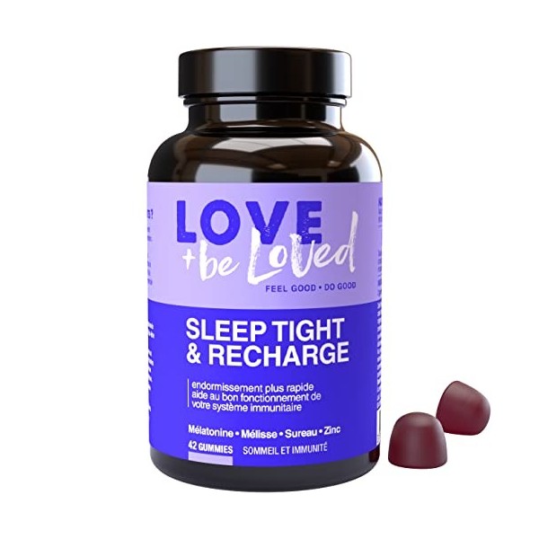 Gummies Sommeil et Immunité “Sleep Tight & Recharge” | 42 Gommes Vegan | Complément Alimentaire à base de Mélatonine, Mélisse