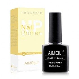 AIMEILI Nail Primer Semi Permanent Nail Prep Bond Primer Air Dry Gel Équilibrant Vernis à Ongles Primer 10ml